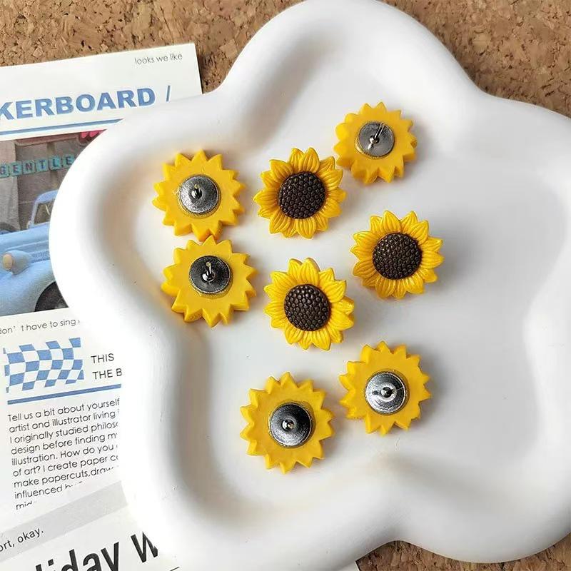 Cross Sunflower Pushpins: Creative Cork Board Decoration Thumbtacks