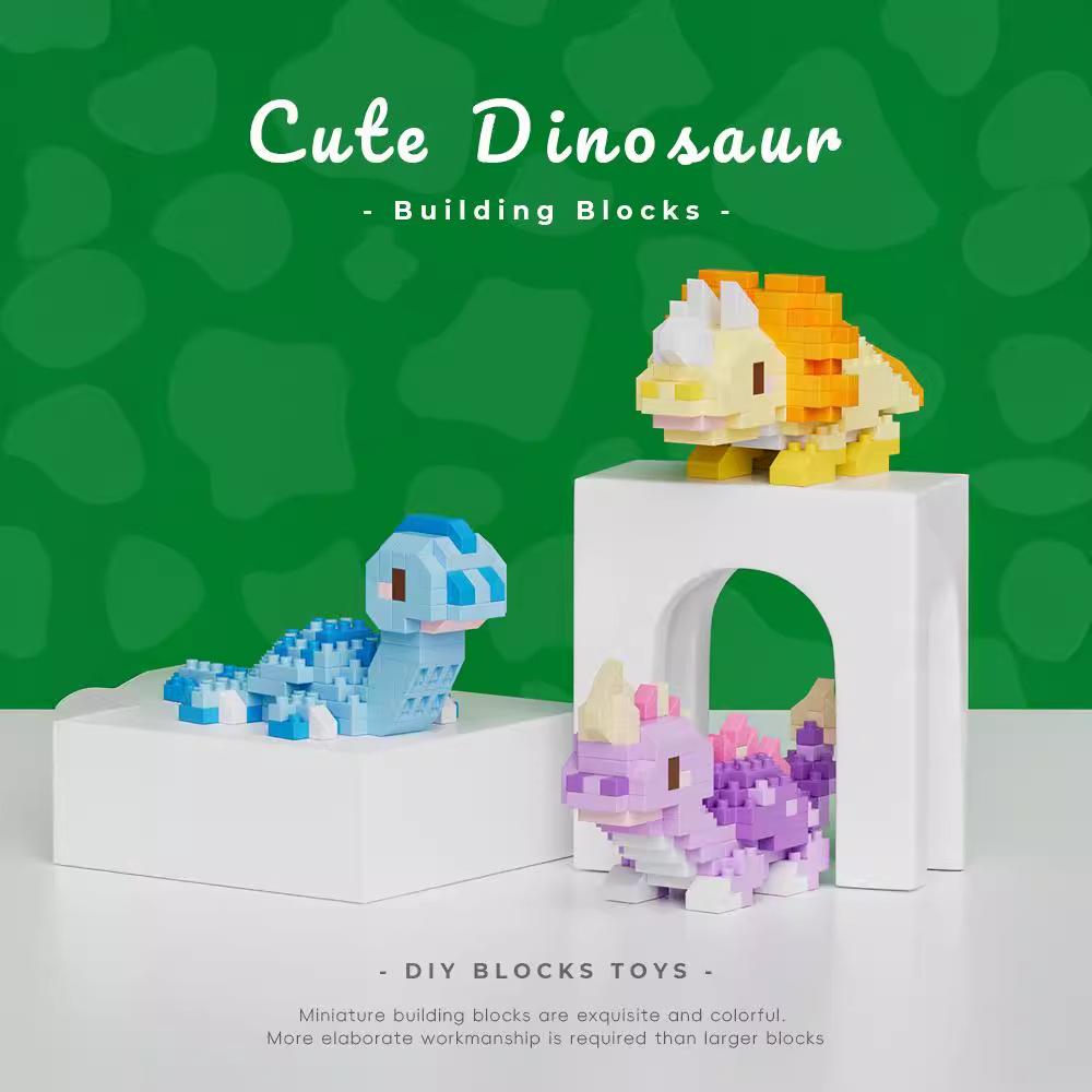 Mattoncini Micro Dinosaurii per Adulti Set Costruzione Educativo per Bambini Ragazzi 8 Anni Giocattolo Assemblaggio Blocchi Fai da Te Decorazione Casa
