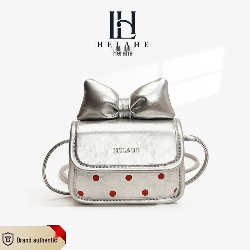 Children's Cute Bow Polka Dot Crossbody Bag with Coin Purse