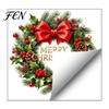 Holiday Wall Decals Christmas Snowman Wreath Toilet Sticker, Peel And Stick Bathroom Decor Waterproof PVC Sticker Decal, Removable Lid for
