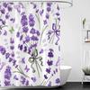 1Pc Lavender Shower Curtain Purple Flower Shower Curtain Mildew Proof 3D Bathroom Shower Curtain Waterproof Fabric With Hooks