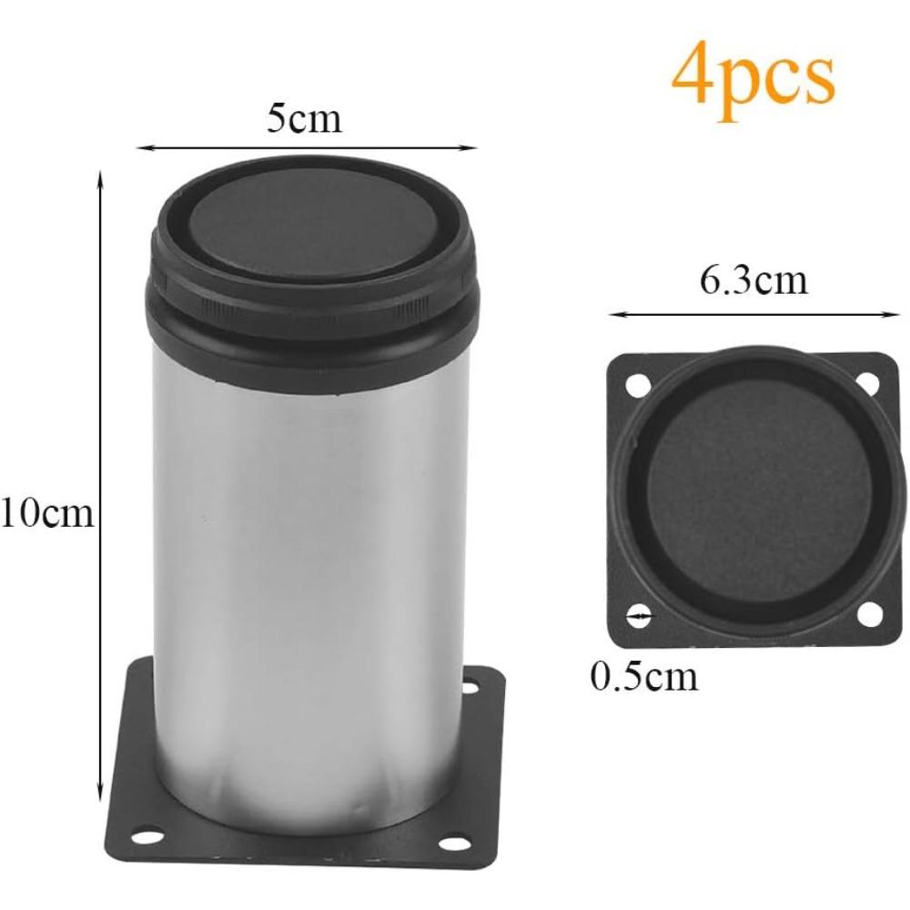 4Pcs 10cm Adjustable Furniture Stainless Steel Sofa Legs Legs Cabinet Support Legs For Various Furniture Cabinet Table