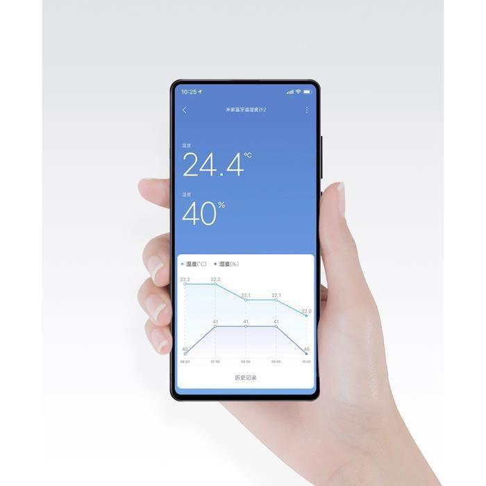Moniteur de température et d'humidité XIAOMI - Blanc - Objet connecté - Ecran LCD - Fixation facile