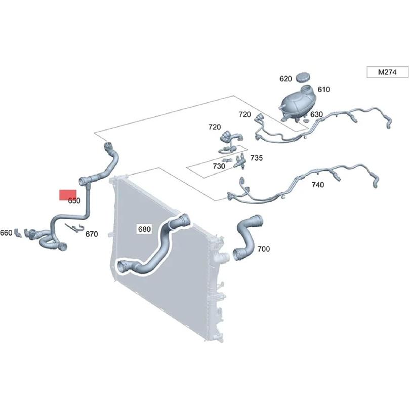 A2535017200 A2535011700 Cooling Tank Radiator Hose Pipe Fit For Benz GLC X253 2535017200 2535011700