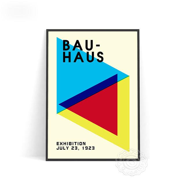 Bauhaus Exhibition Vintage Art Print Poster Vintage Oil Painting Wall Painting