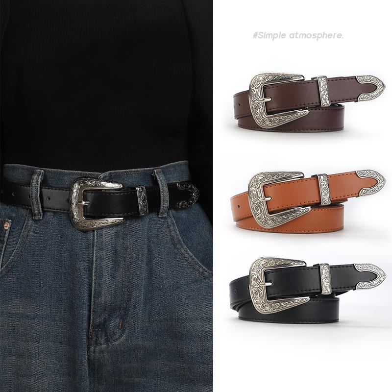 Unisex Vintage Belt European Style Casual Buckle Belt for Men and Women All-Purpose Adjustable Fashion Accessory