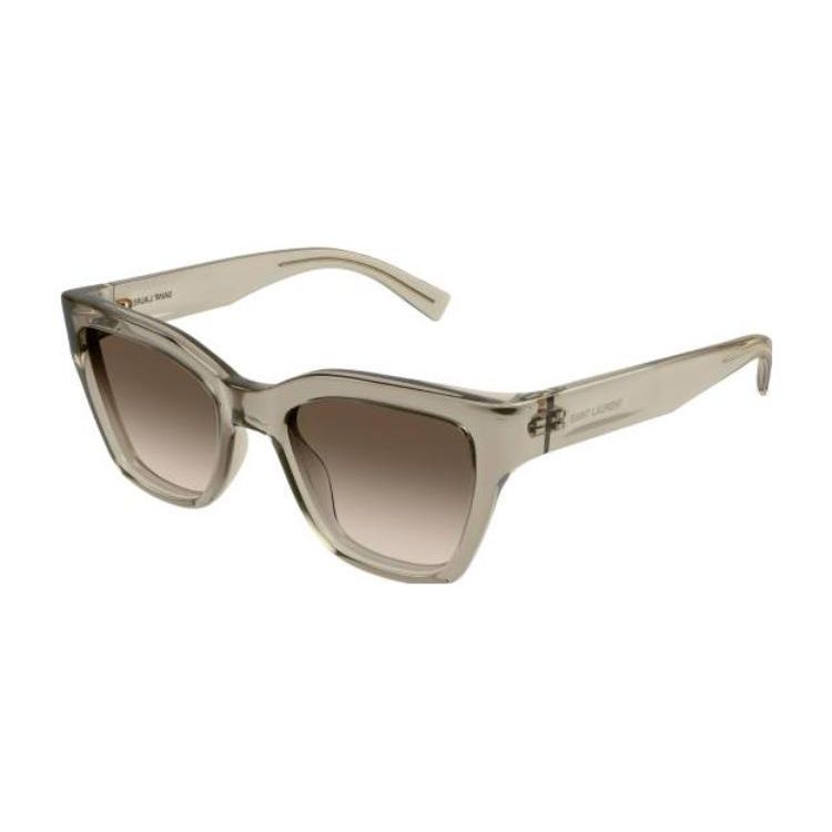 Saint Laurent Solid Lens Butterfly Sunglasses Men Sunglasses Light-Khaki SL641005
