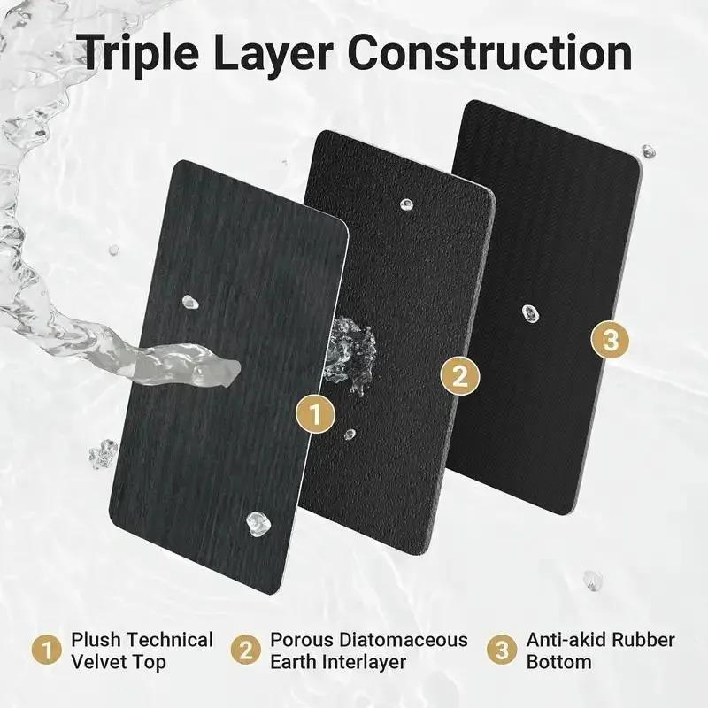 40*60cm Entrance Door Mat, Quick Drying Highly Absorbent Bathroom Anti-Slip Mat, Home Decoration Floor Mat for Daily Use