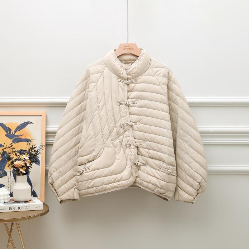 Autumn and Winter Women Ultra Light White Duck Down Jacket Oversize Loose Causal Short Puffer Coat Vintage Female Parkas