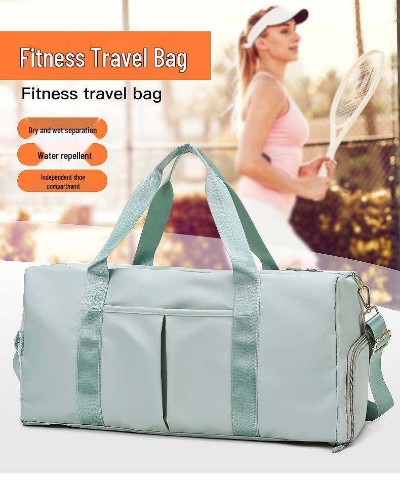 Yoga Swim Fitness Bag with Logo – Large Capacity, Wet/Dry Separation, Shoe Compartment, Trolley-Ready Sports Travel Bag