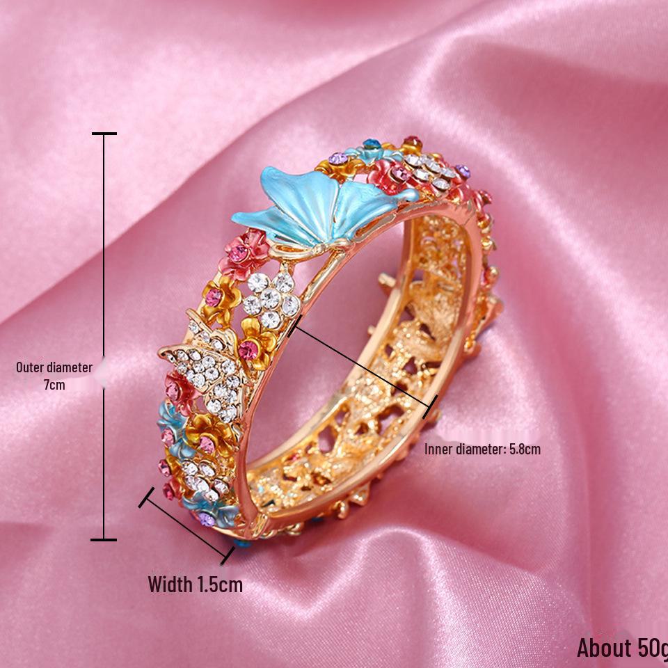 

Этнический стиль дворец роспись бабочка любовь цветок бриллиант открытый браслет модный аксессуар для женщин