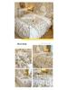 G5Z Princess Heart Cotton Four-Piece Bedding Set with Ruffled Skirt