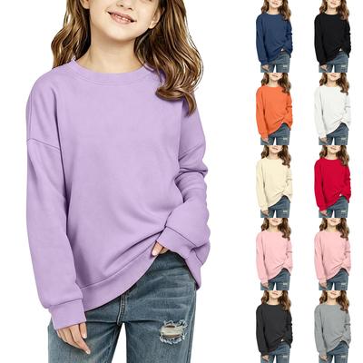 Jungen Mädchen Langarm Farbe Lässiger Hoodie Pullover Sweatshirt für Kinder
