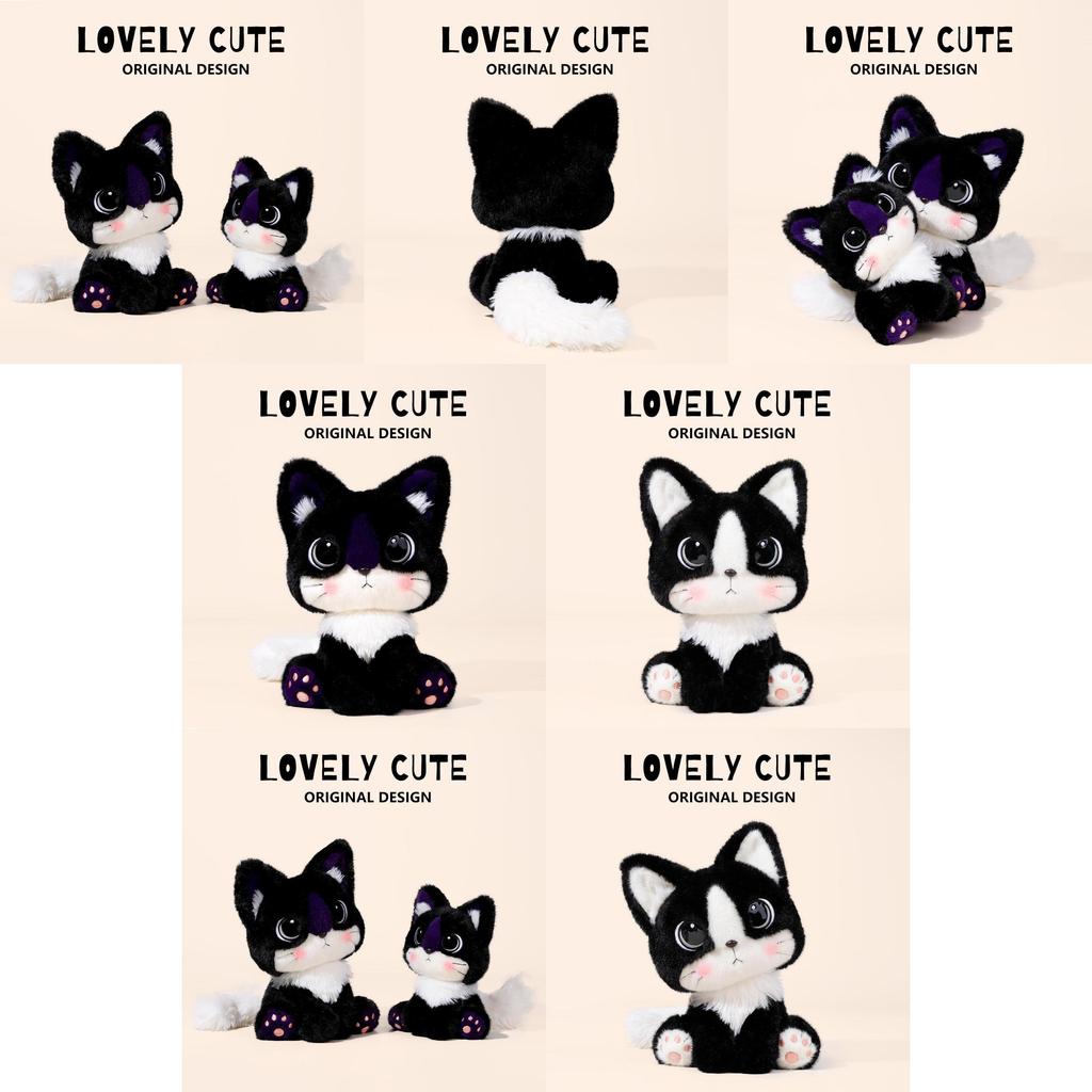 Cartoon Cat Plush Toy With Soft Short Pile For Kids And Collectors