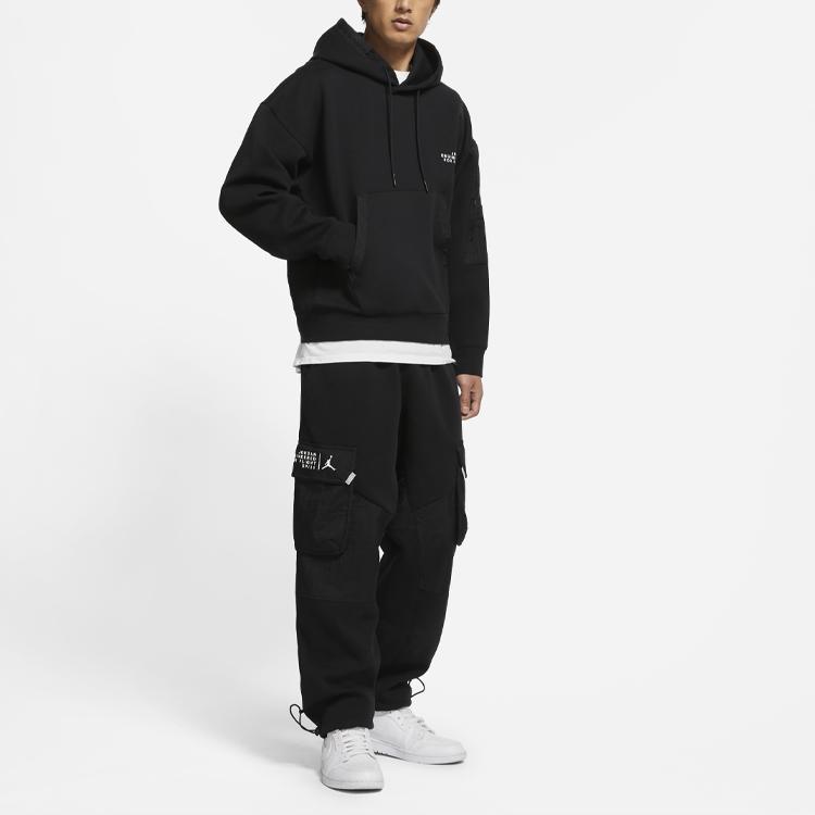 Jordan 23 Engineered Strick-Print Pullover Hoodie Herren Oberteile Schwarz CZ8273-010