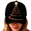 Christmas Tree Printed Baseball Hats Black Cloth New Year Baseball Hats Sunshade Baseball Caps Shade Caps Fishing Hats for Women