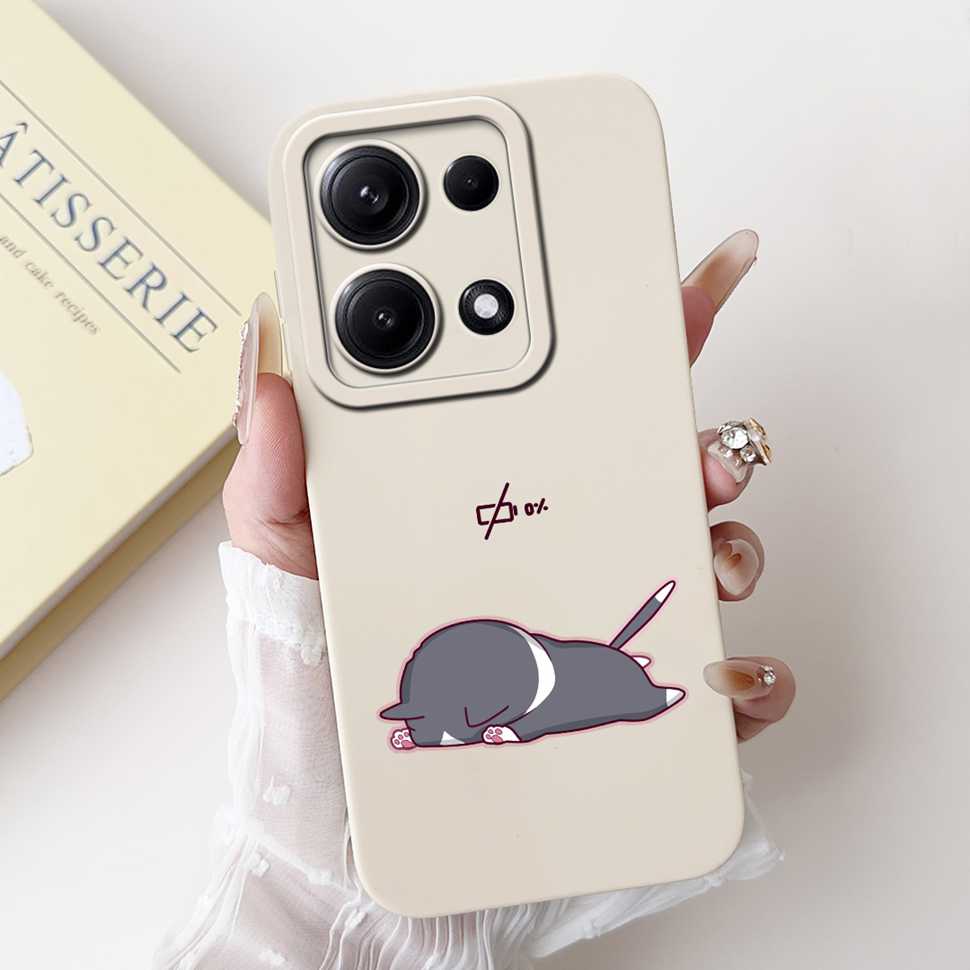 Simple Silicone Case For Redmi Note14s 4G Capa Lovely Panda Rabbit Shockproof Back Cover For Xiaomi Redmi Note 14S Phone Shell