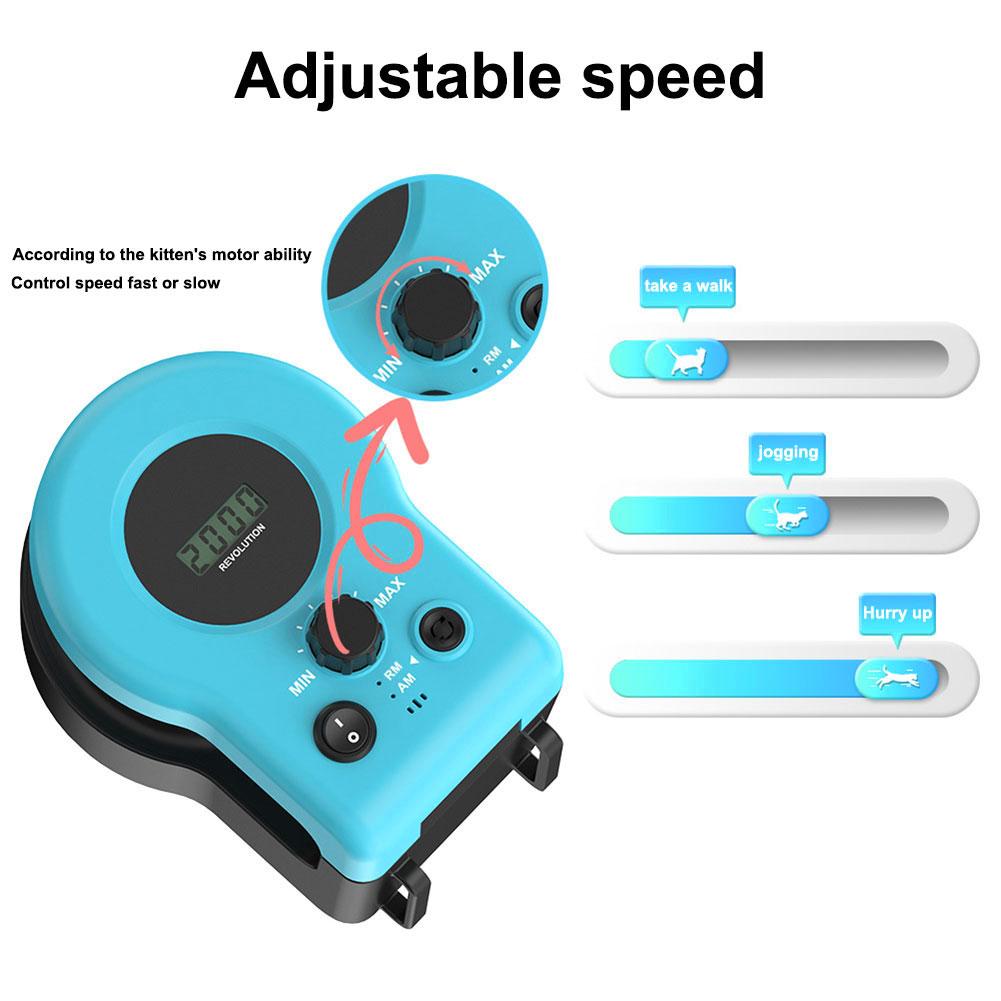 Adjustable Speed Interactive Cat Toy Chase Run Exercise Mental Stimulation Cat Treadmill DIY Mouse Toy Cat Running Wheel