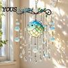Unique Marine Style Decorations Ocean-Themed Crystal Wind Chime, Stained Acrylic Jellyfish Seahorse Pufferfish Hanging Suncatcher Handmade Pendant for