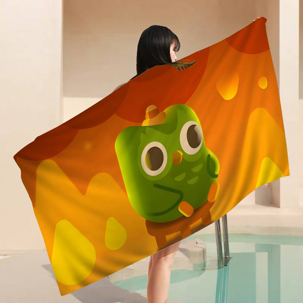 Funny D-Duolingo Microfiber Printed Beach Towel Mountain Climbing Yoga Beach Swimming Running Absorbent Soft Towel