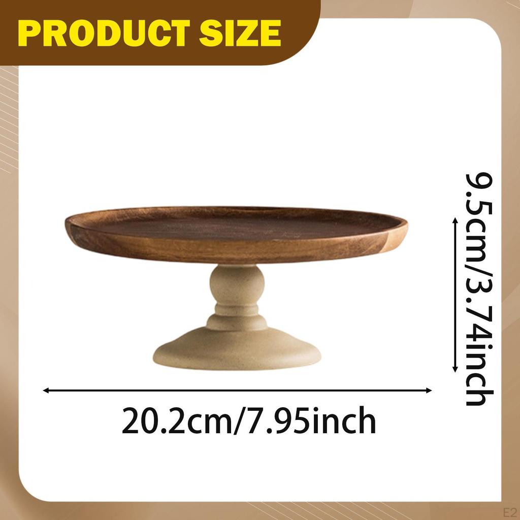 Cake Stand Holder Showcasing Rustic Display Dessert Candy Dish Plate for Living