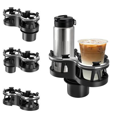 AnT Car Drink Holder Twin Cup Holder Bottle Holder Use Automatically Adapting Elastic Clip Easy Installation Double Fixing Adjustable Base Stable Seat