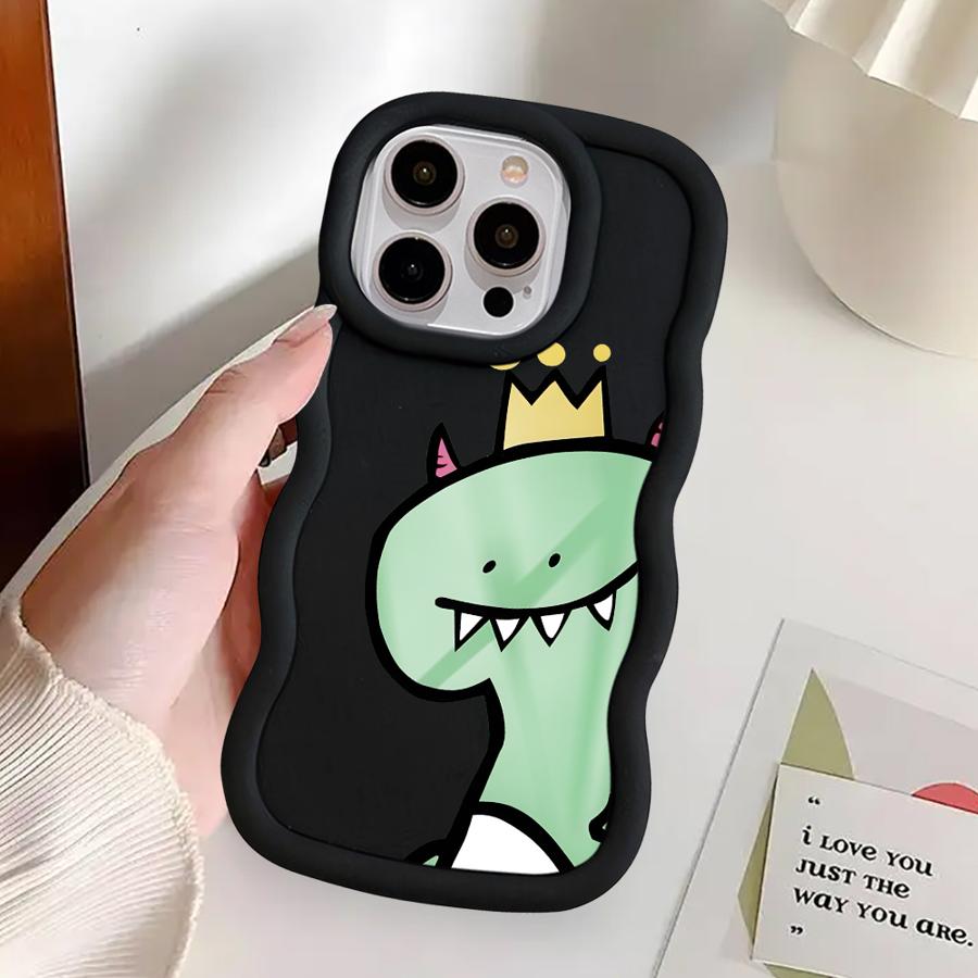 Cartoon Dinosaur Goose Soft Phone Cover Case for iPhone 13 17 Air 14 12 8 XR 15 Plus 11 16 Pro Max