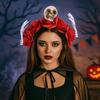 Rose Flower Branch Hair Hoop Bat Halloween Flower Crown Headwear Halloween Headband  Ladies
