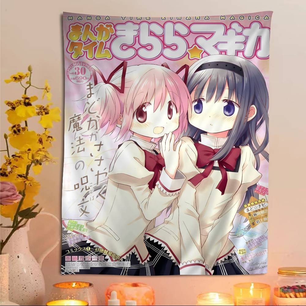 Puella Magi Madoka Magica Printed Large Wall Tapestry Art Science Fiction Room Home Decor Decor Blanket
