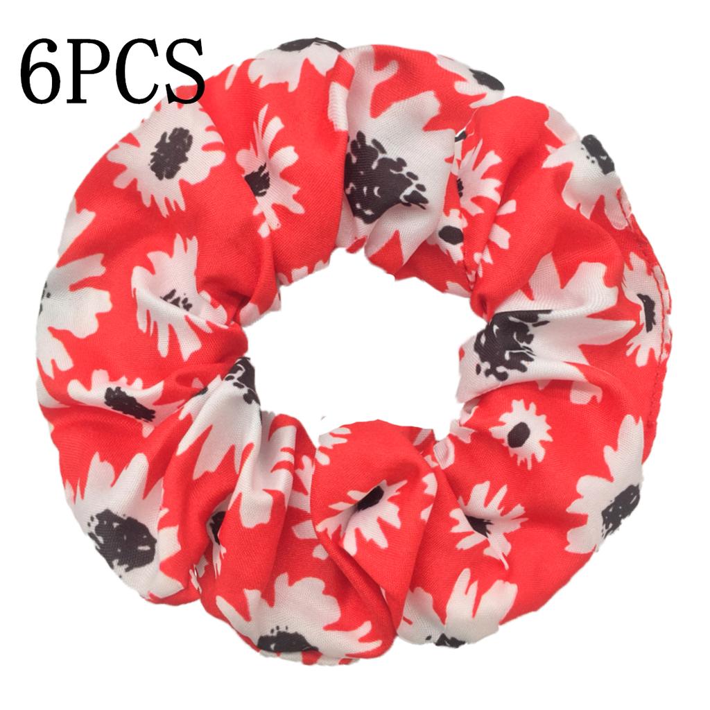 6 Stück/Los Haargummis Elastisches Band Damen Halter Gummiband Zubehör Chiffon Sonnenblume Gänseblümchen Blume Niedliche Kopfbedeckung