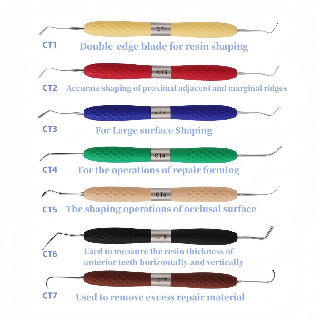 1Pc Dental Resin Filler Aesthetic Restoration Knife Silicone Handle Germany Steel Dentistry Tools for Dentists