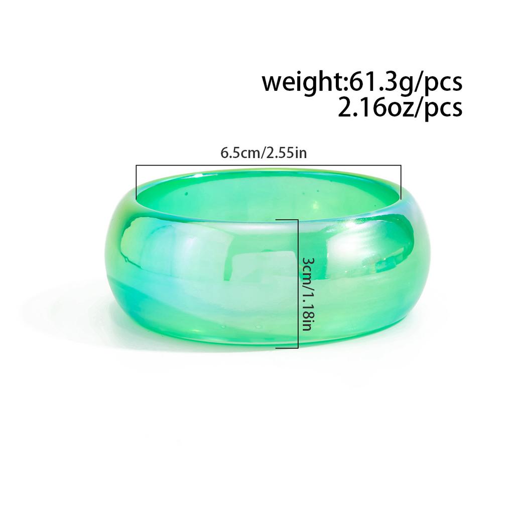 Punk Colorful Sparkling Transparent Wide Bracelet Chunky Party Geometric Arc Handmade Resin Acrylic Charm Bracelet Bangles Jewelry for Men and Women