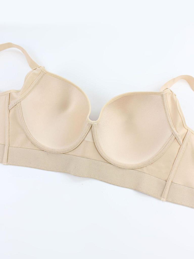 Nahtloser Bügel-Push-up-Form-Sport-BH mit tiefem V-Rücken