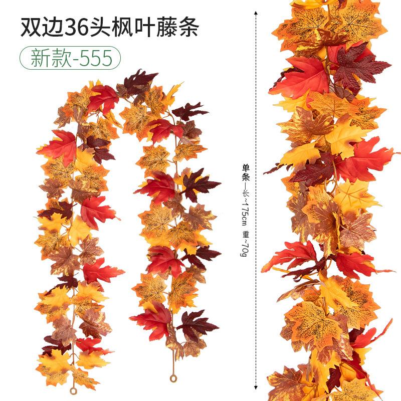 Fleur Artificielle Simulation Feuille d'Érable Vigne Européenne et Américaine Saison de la Récolte Enroulement Vigne de Simulation Décoration Extérieure Feuille d'Érable de Simulation