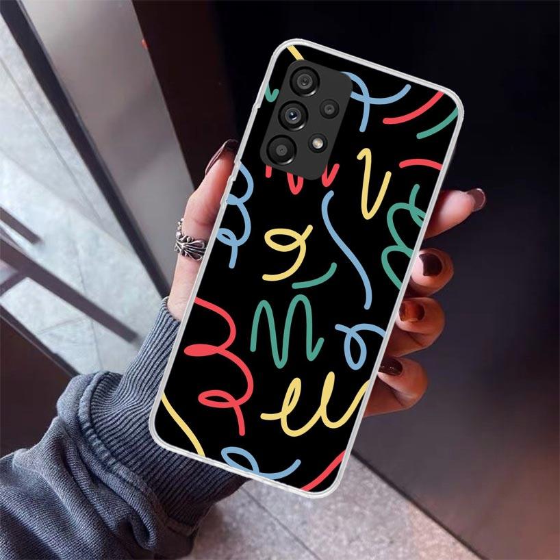 Simple Pattern Graffiti Phone Case For Samsung Galaxy A17 A16 A15 A14 A13 A57 A56 A55 A54 A53 A37 A36 A35 A34 A33 A26 A25 A24 A2