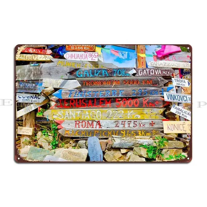 Distance Sign Metal Sign Bar Wall Pub Cinema Designing Garage Decoration Tin Sign Poster 20x30cm（7.8x11.8inch）