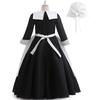 Wednesday Cosplay Girl Dress Set With Satin Fabric For Middle School Girls