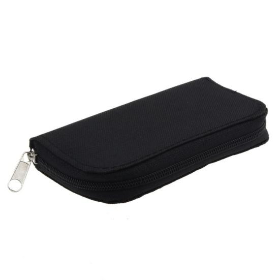 22 Slots Zipper CF TF Micro Security Digital Memory Card Storage Bag Case Cover