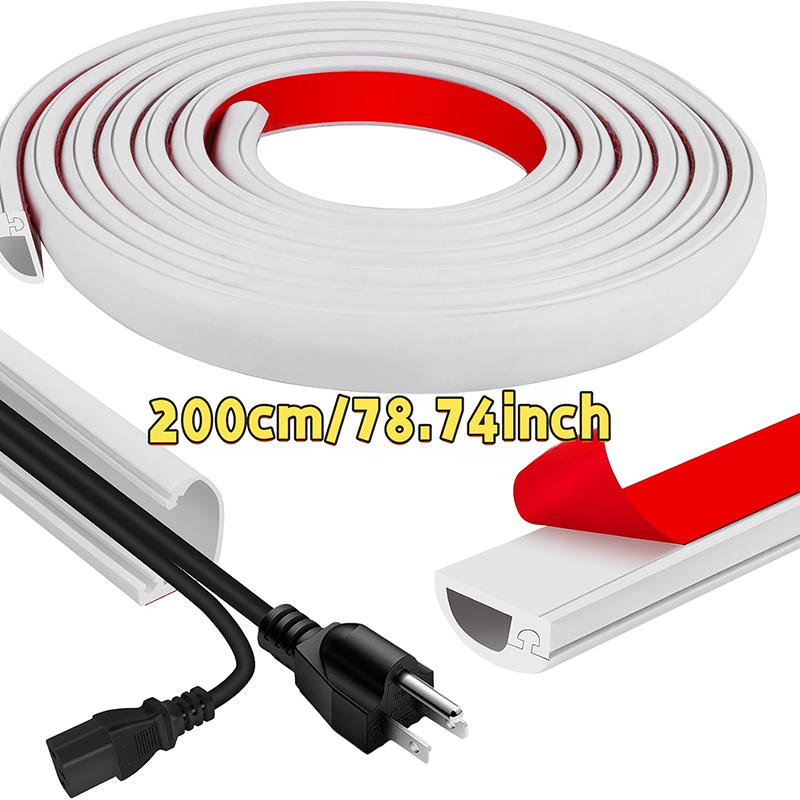 1PCS PVC Self-Adhesive Wall Cable Cover Easy Wire Management for Flooring Invisible Home Decor Cable Channel Floor Cord Organizer Decorative Concealer