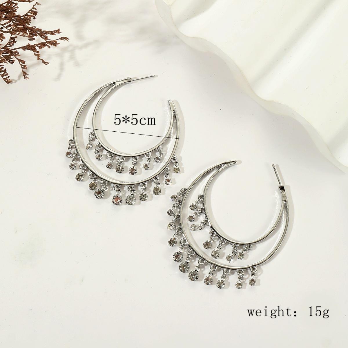 

Легкие роскошные серьги с бриллиантами, женские серьги-полумесяцы высокого класса, атмосферные универсальные серьги, серьги Niche серебряный