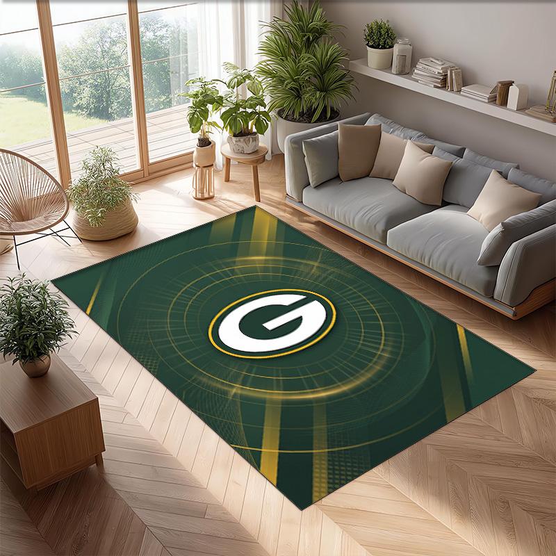 Tappeto in Velluto di Cristallo Green Bay Packers Morbido Anti?Tappetino Antiscivolo Comodo per Casa Soggiorno Camera da Letto Tappeto Decorativo