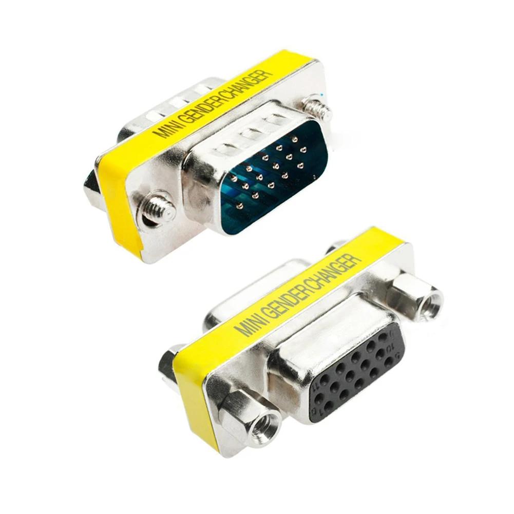 

2PCS DB15 15Pin VGA Female to Male Rs232 Serial Port Com Connector Mini Gender Changer Adapter Null Modem
