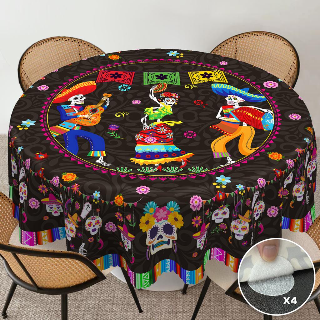 1 Piece, Mexican Day of the Dead Marigold Sugar Skull Tablecloth, Day of the Dead Decoration, Halloween Decorationzyc