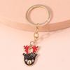 Cute Enamel Christmas Keychain Snowman Santa Claus Key Ring Pendants for Women Girls Handbag Decor DIY Handmade Jewelry Gifts