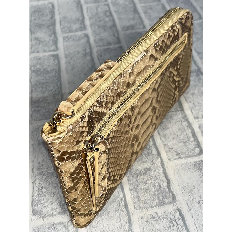 [GUODI] long wallet L-shaped zipper type python genuine leather ladies men's HJ-PY1756 snakeskin snakeskin snakeskin wallet wallet Life unisex unisex