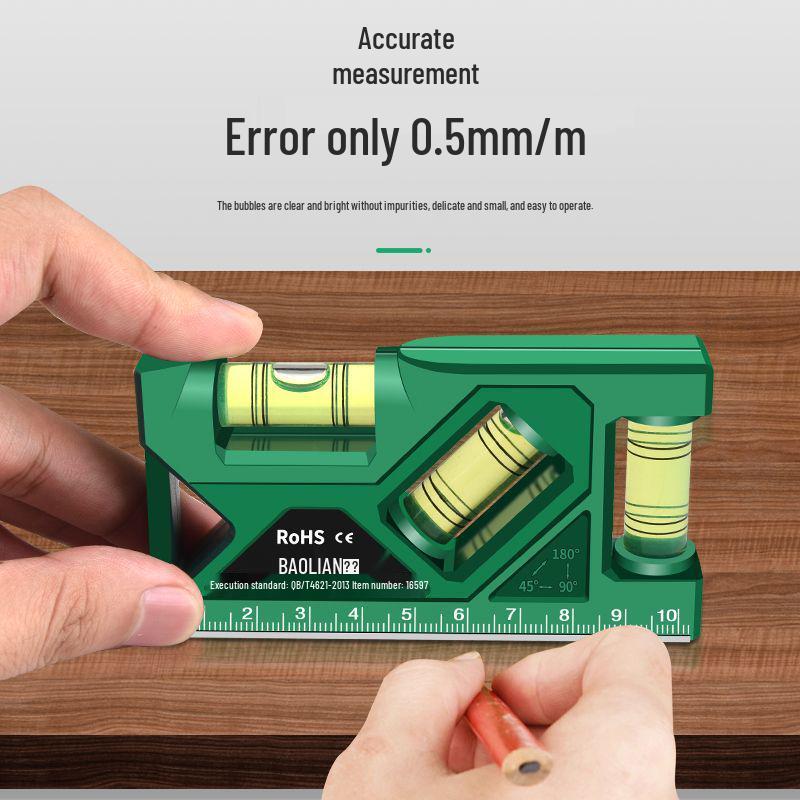 High-Precision Mini Magnetic Spirit Level Protractor Ruler