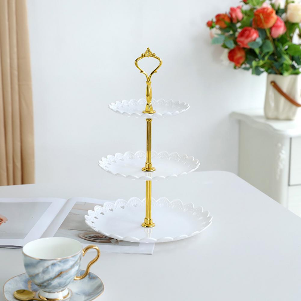 Odor-free Dessert Display Stand Elegant 3-tier Cupcake Stand Holder for Tea Party Wedding Baby Shower Dessert Table Display Rack