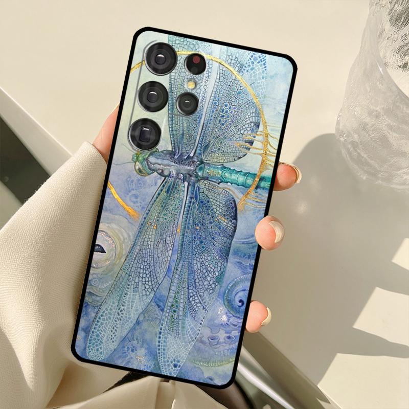 Luxury Dragonfly Case For Samsung Galaxy S22 Ultra S21 S20 S24 S25 Ultra S9 S10 Plus S23 FE S25 FE Back Cover