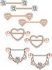 Stainless steel body piercing jewelry set - heart-shaped body piercing jewelry