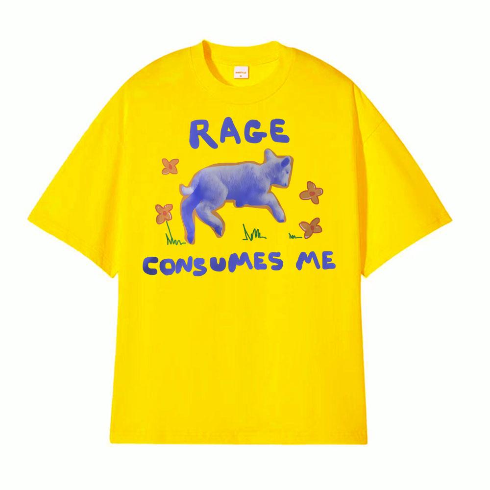 Rage Consumes Me Funny Lamb Unisex Tshirts Unisex Women Vintage Oversized Tshirt Summer Casual Classic 100 Cotton ONeck T Shirt
